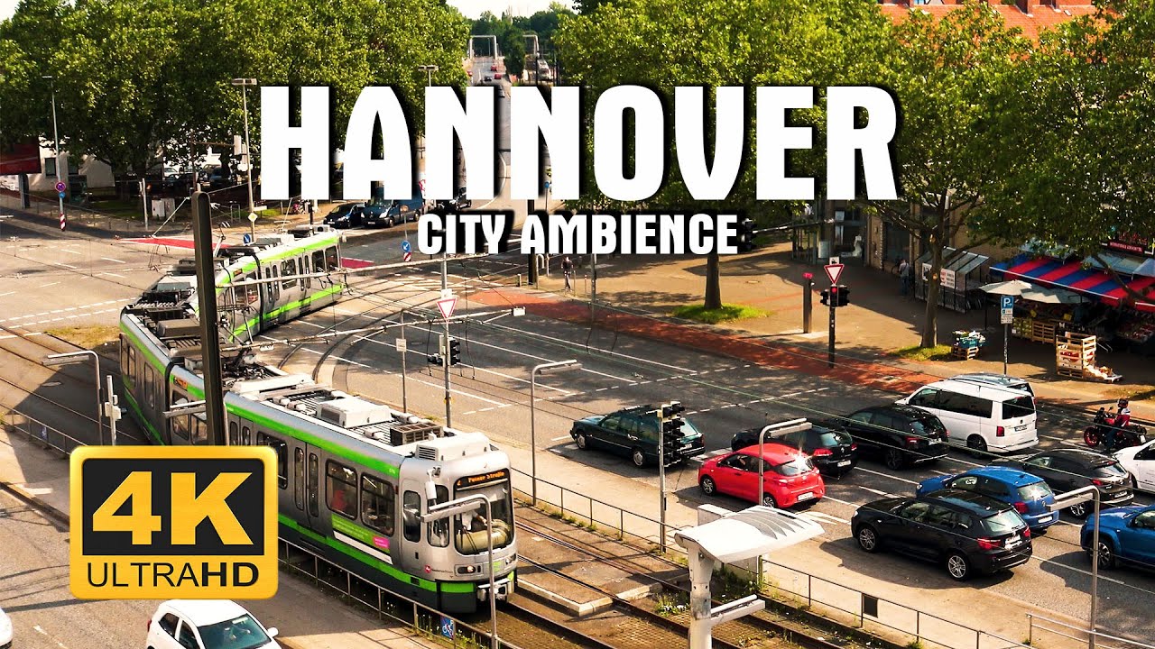 Hannover(Hanover) city, Germany. B&uuml;ttnerstra&szlig;e train station traffic ambience