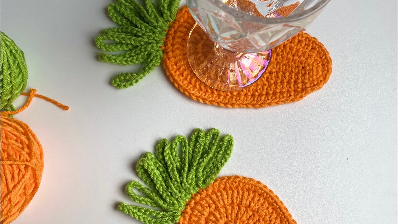 Porta copos Cenoura de crochê 🥕