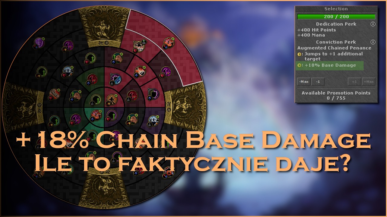 Tibia | Monk | Ile faktycznie daje bonus do Chained Penance z koła?