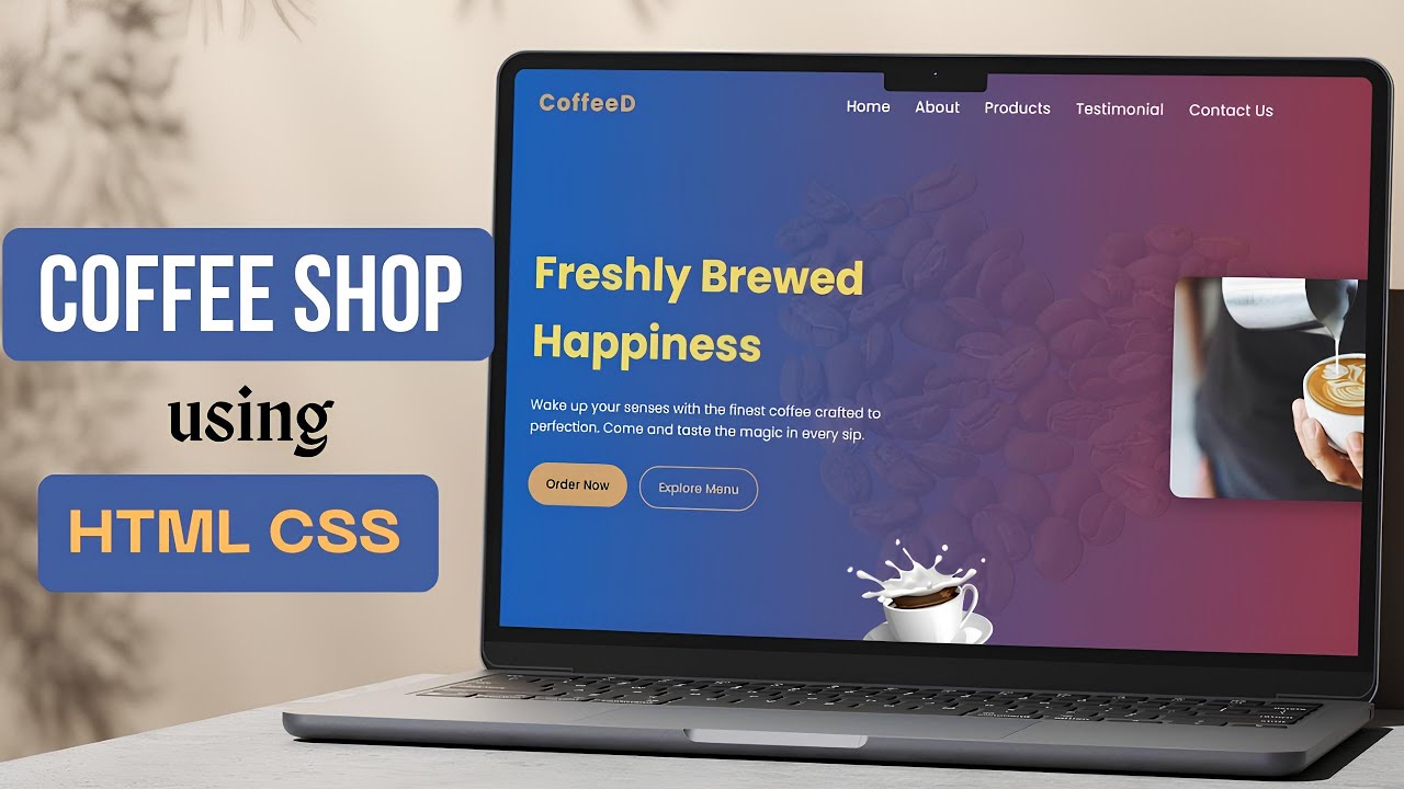 Beginner Friendly Coffee Shop Website Design | HTML CSS Project Hindi 2026
