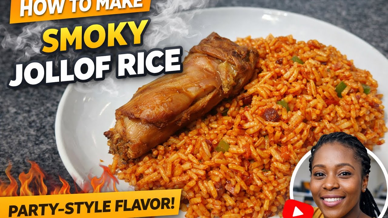 The Secret to Perfect Smoky Jollof Rice 🔥 Party-Style Recipe!