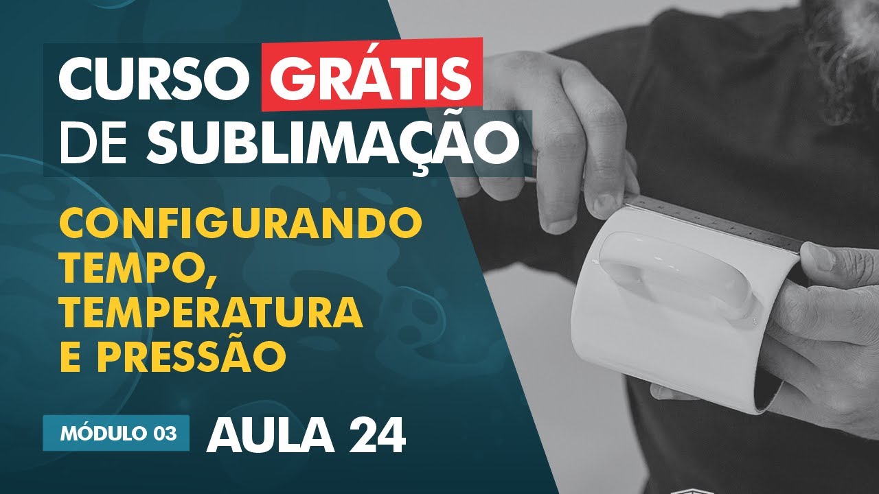 Configuração da prensa de canecas ( Tempo, Temperatura e Pressão ) / AULA 24
