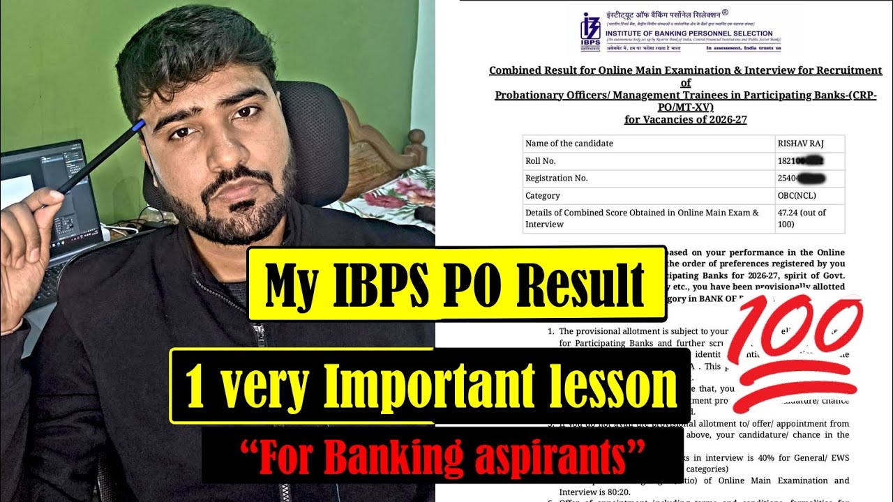IBPS PO result | clear in 1st attempt #RESULT #IBPS #BANKEXAM  #2026