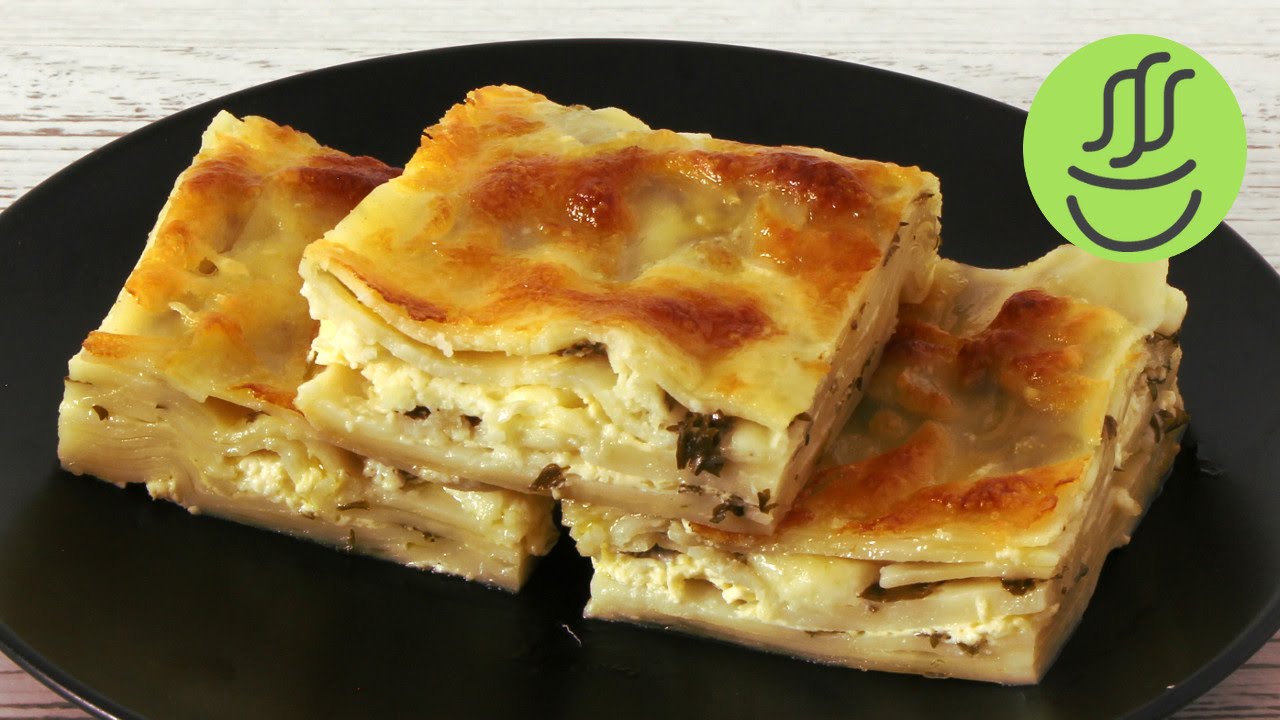 Lazanya Hamurundan Kolay Yalancı Su Böreği - Peynirli Su Böreği Tarifi - Mayadanozlu Peynirli Börek