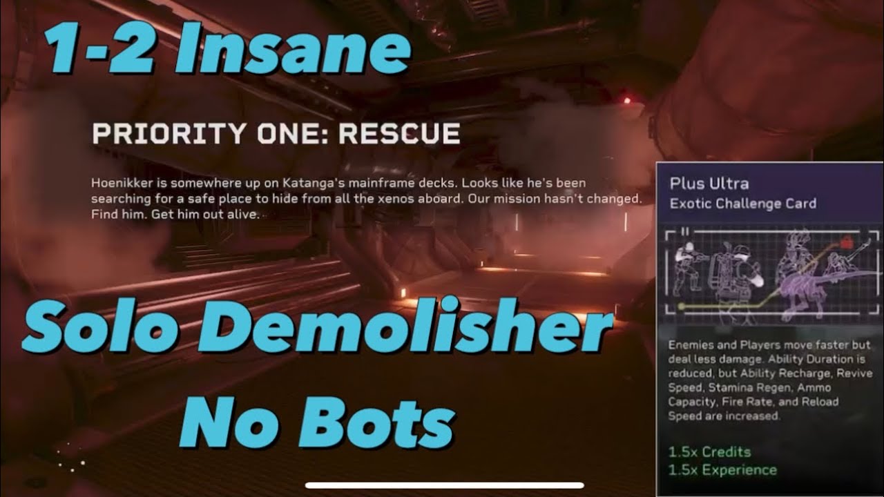 1-2 Rescue Insane Solo No Bots : Aliens Fireteam Elite