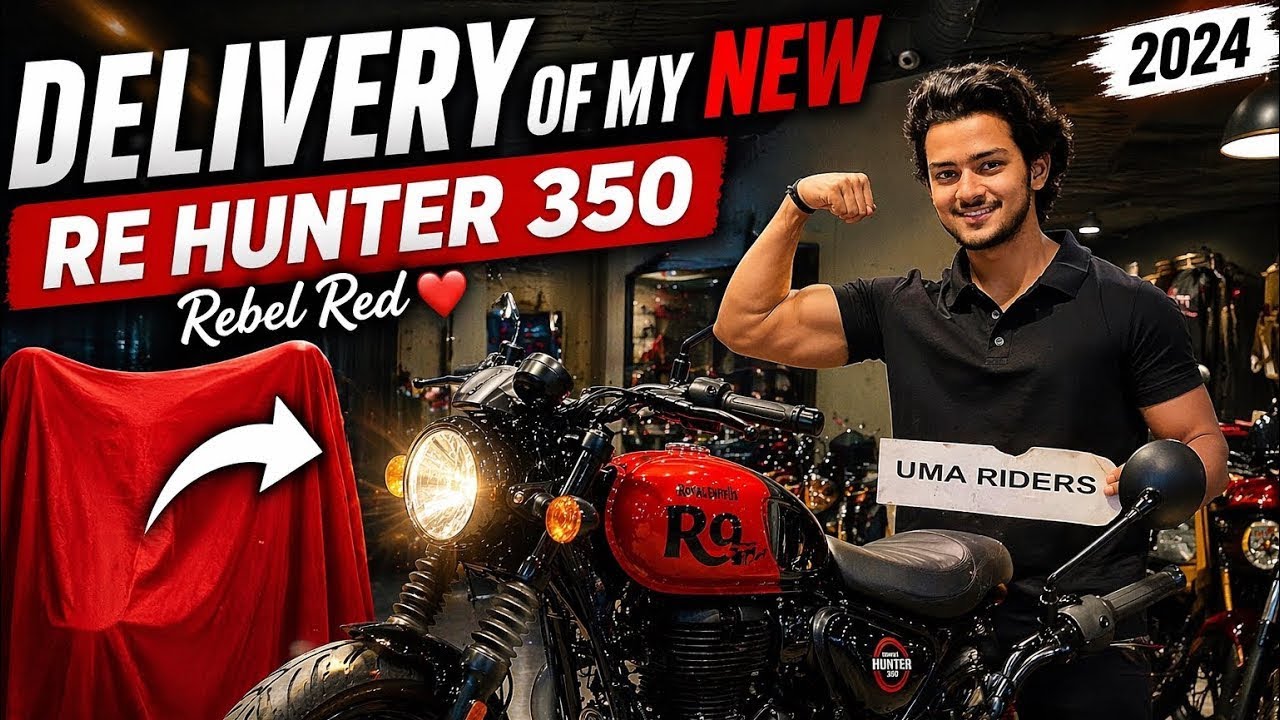 Taking Delivery of my new BIKE | RE HUNTER 350 Rebel Red❤️ in 2024