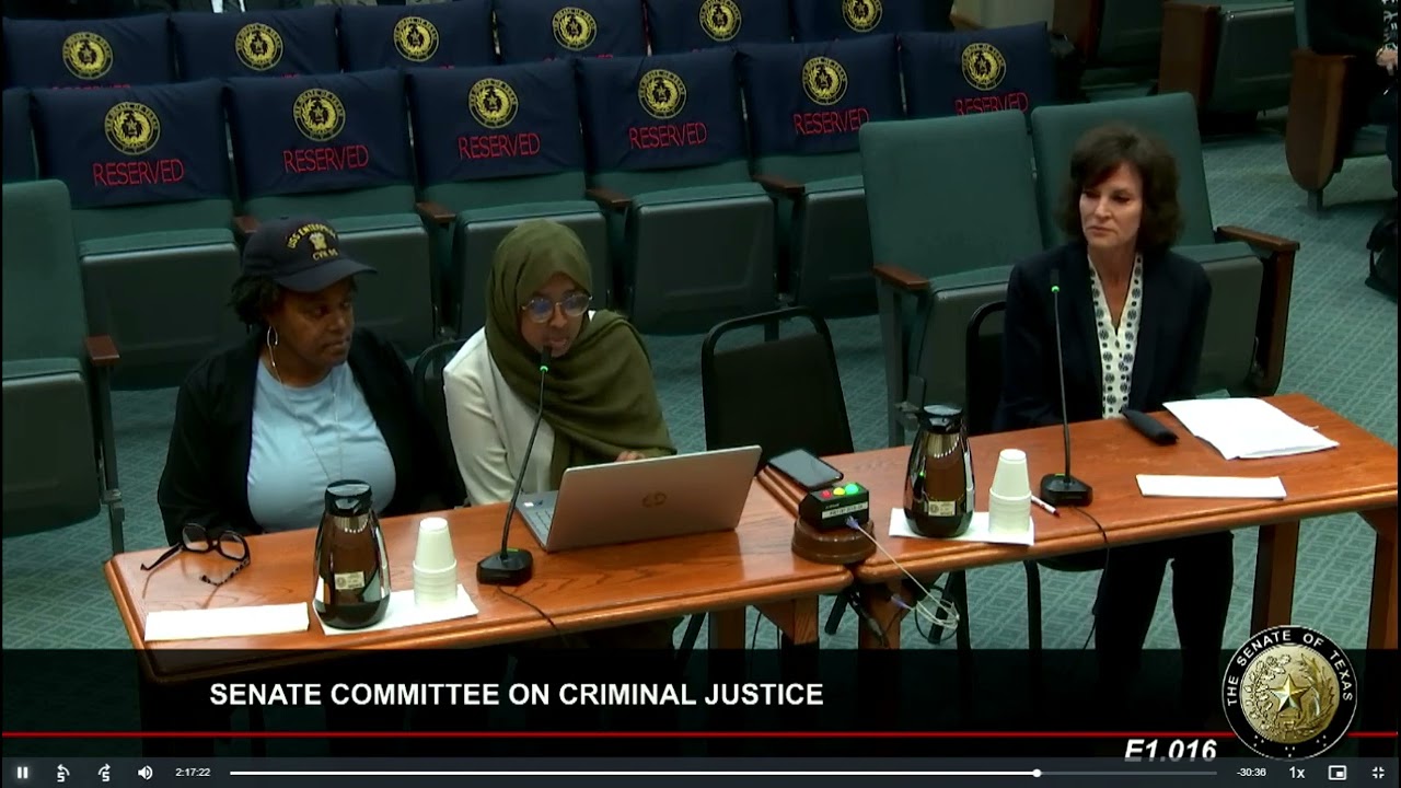 Amaal Sharif (Texas Jail Project) speaking against Senate Bill 9