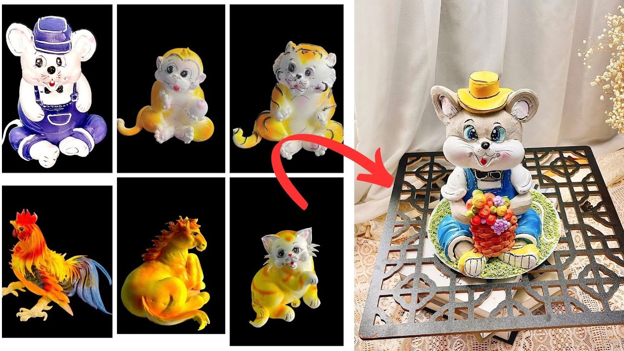 🐾 Miniature World in Whipped Cream: Adorable Dogs,Cats & Mice Beyond Imagination/Cake Decoration #96