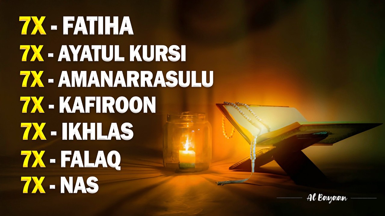 7x Fatiha 7x Ayatul Kursi 7x Amanarrasulu 7x Kafirun 7x Ikhlas 7x Falaq 7x Nas | Ruqyah by Alaa Aqel
