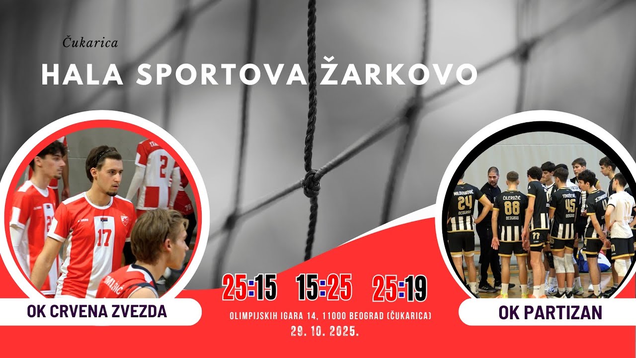 OK Crvena zvezda - OK Partizan 3:0 (25:15 / 15:25 / 25:19) (Juniori)