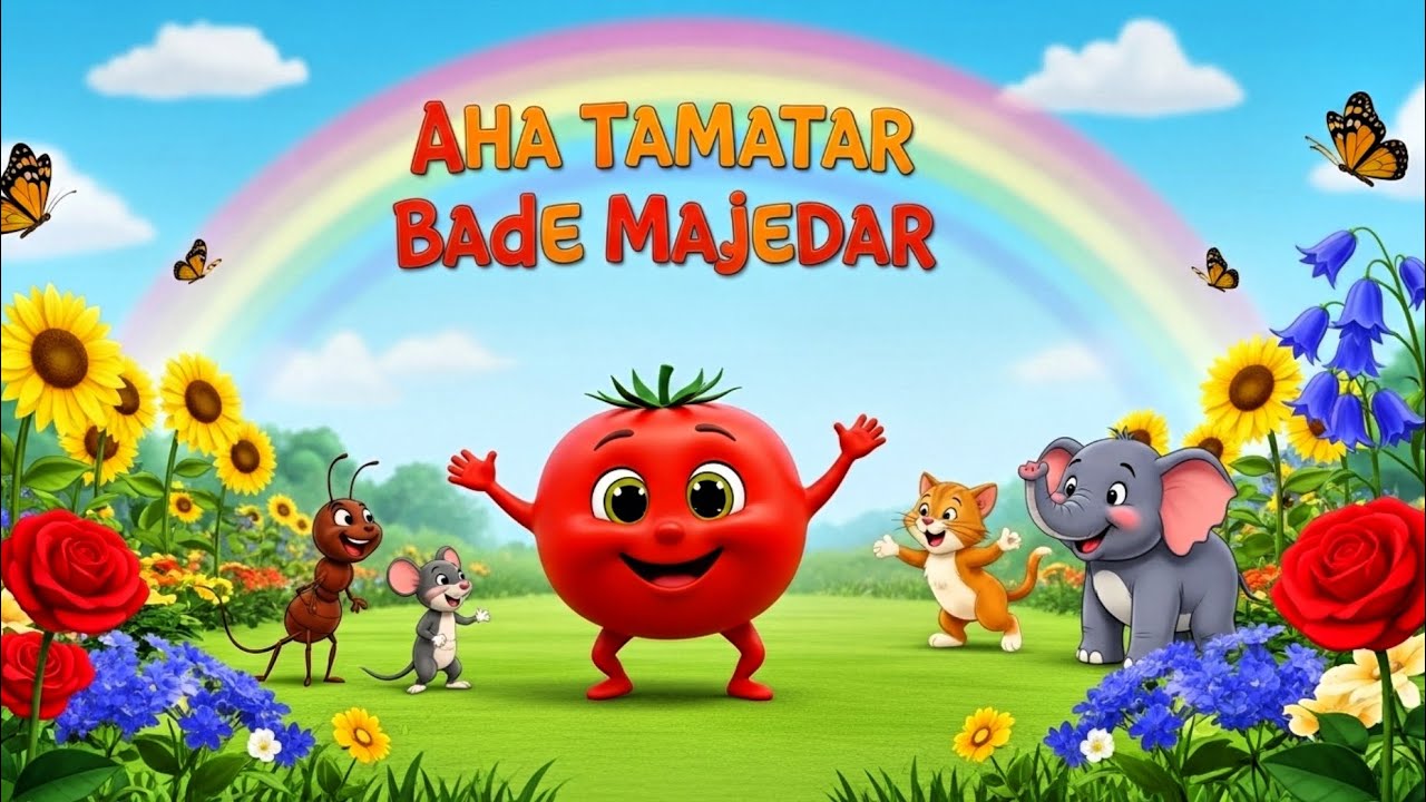 आहा टमाटर || Aha Tamatar Bade Majedar 🍅🍅 ||  Nursery Hindi Rhymes || #shorts #trending #rhymes 