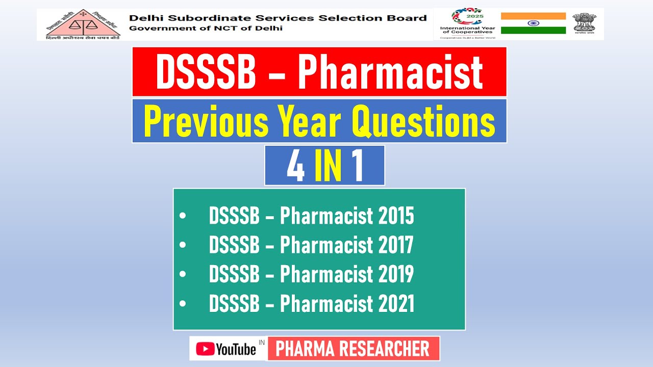 DSSSB Pharmacist All Previous year question papers in one video 