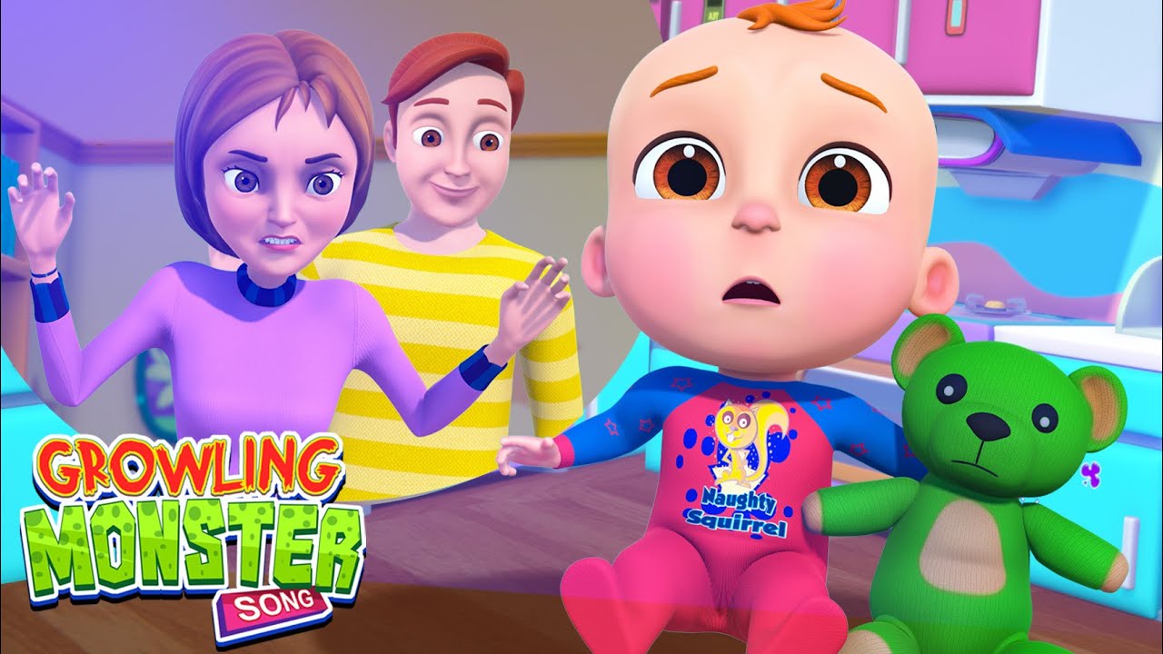 Growling Monster Song | Demu Gola Nursery Rhymes & Kids Songs | Cartoon Animation Compilation