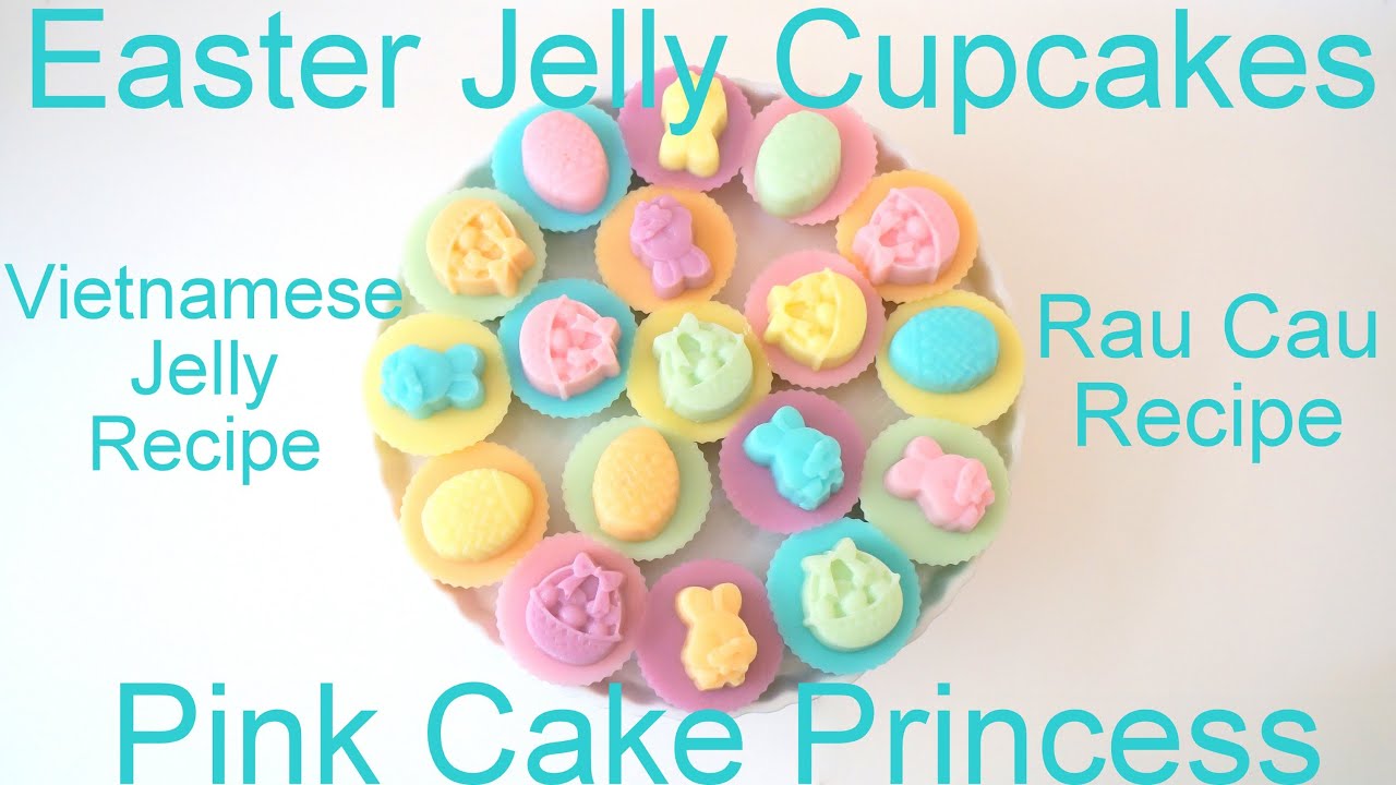 Easter Jelly Cupcakes! How to Make Vietnamese Coconut Jelly or Rau Cau Recipe
