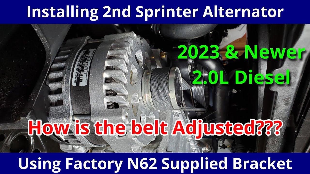 Sprinter 2nd Alternator Belt Installation for 2023 N62 Factory Supplied Bracket on a 2.0L Diesel