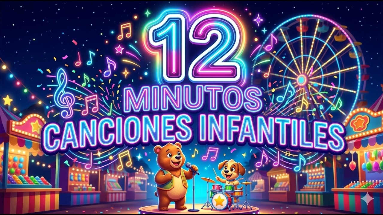 🎵 12 Minutos de Canciones Infantiles 🌈 Música Divertida para Cantar y Bailar 👶🎉
