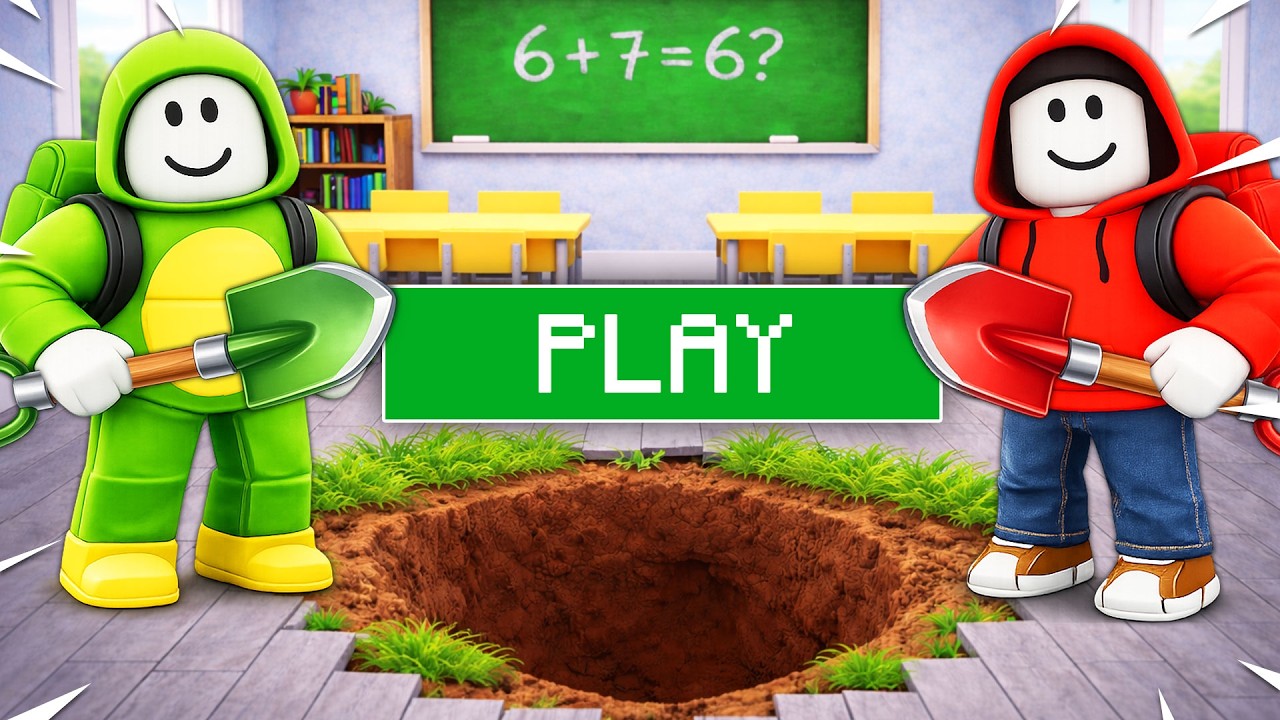MIKEY AND JJ DIG TO ESCAPE FROM SCHOOL IN ROBLOX