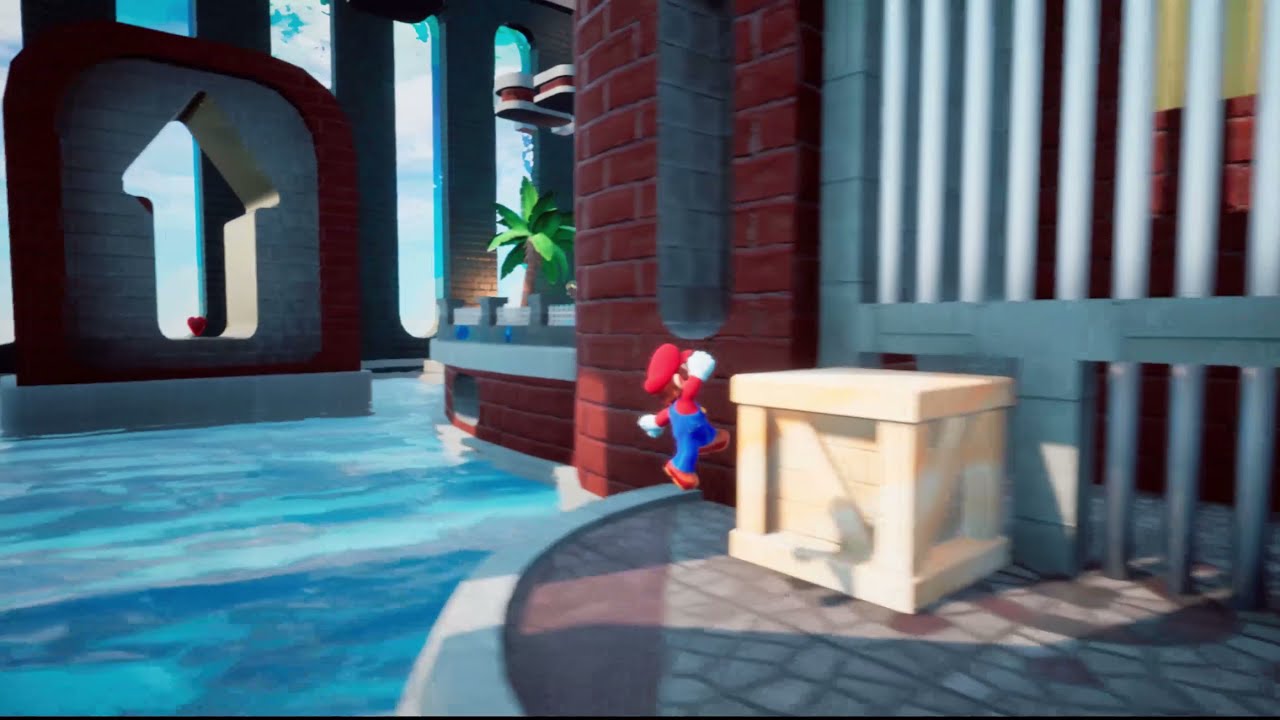 Super Mario 64 Reimagined: Gameplay of Wet Dry World Level in Unreal Engine 4 Fan Remake