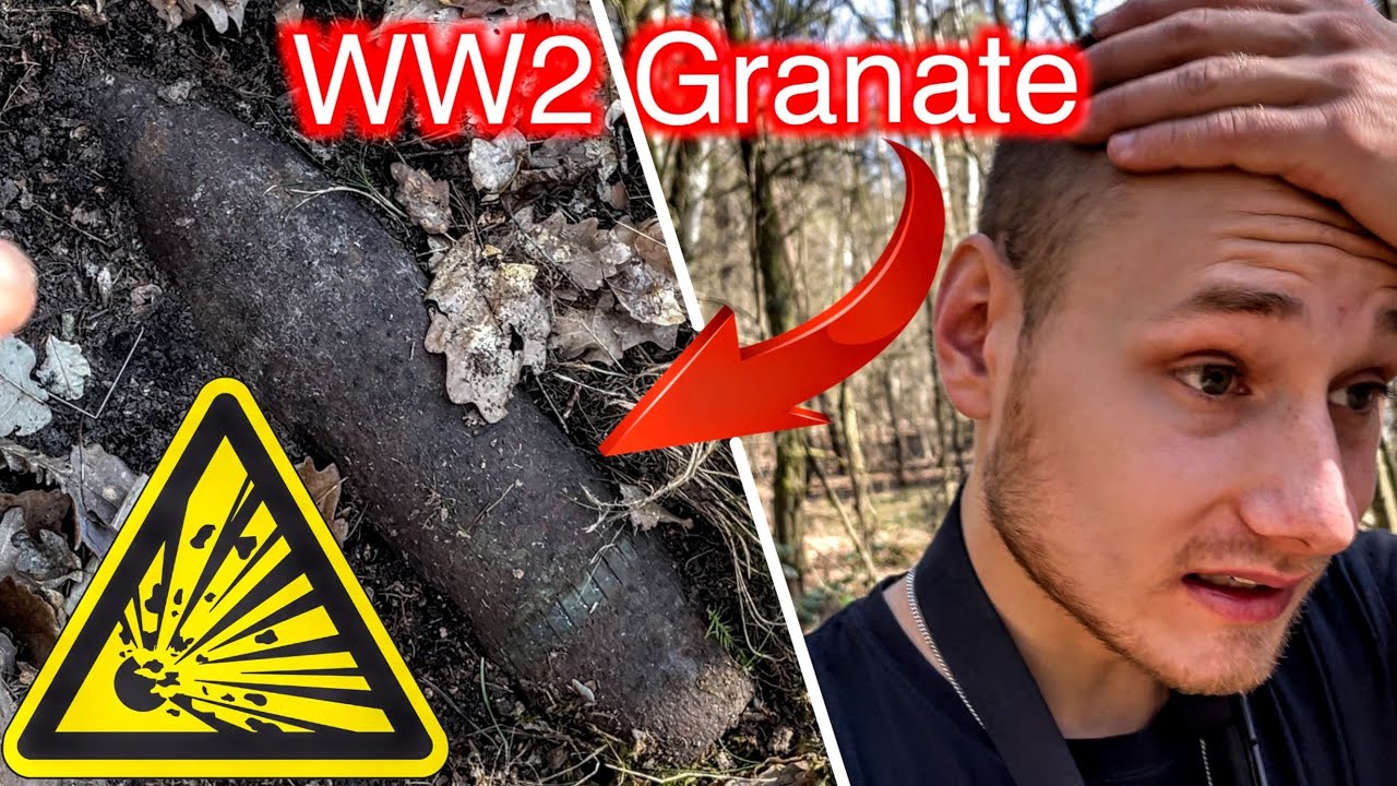 Scharfe Weltkriegs Granate im Wald mit Metalldetektor gefunden (WW2 Sondeln - Schatzsuche - KMBD)