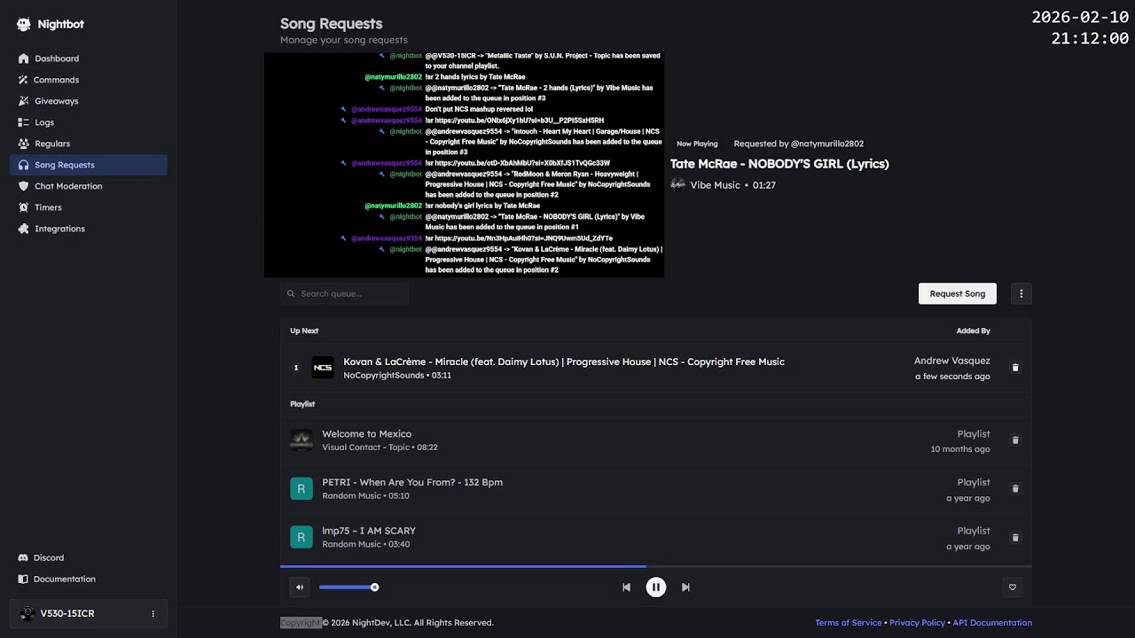 Song Requests Live !sr [2026-02-10]