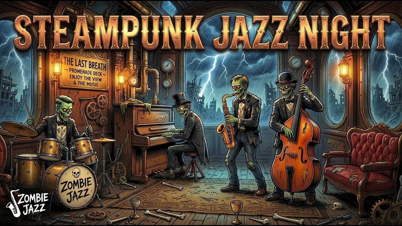 Retro Jazz 🎷 Midnight Steampunk Vibes | Background Music for Bar & Lounge Atmosphere | Zombie Jazz