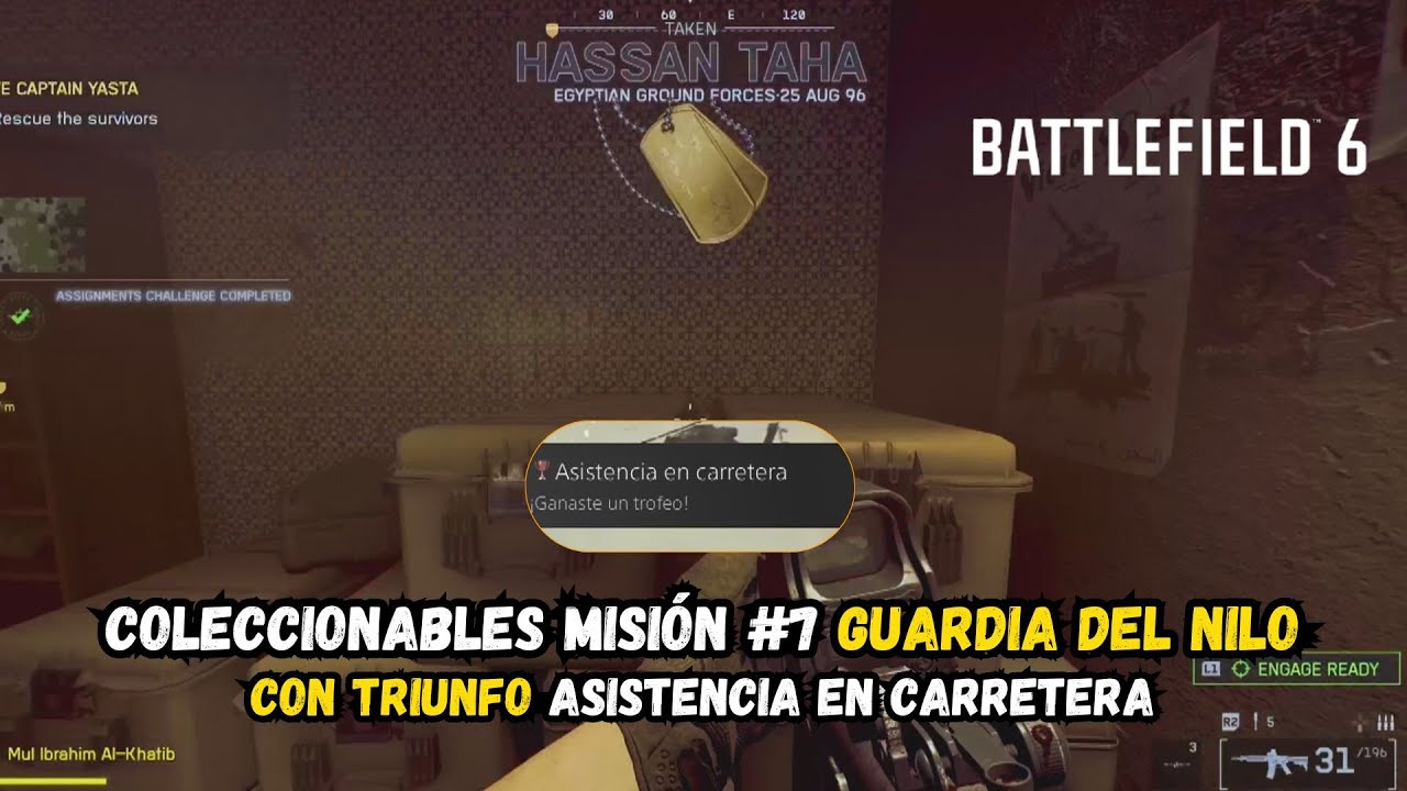 Battlefield 6: Coleccionables Misión Guardia del Nilo  y Triunfo Asistencia en Carretera
