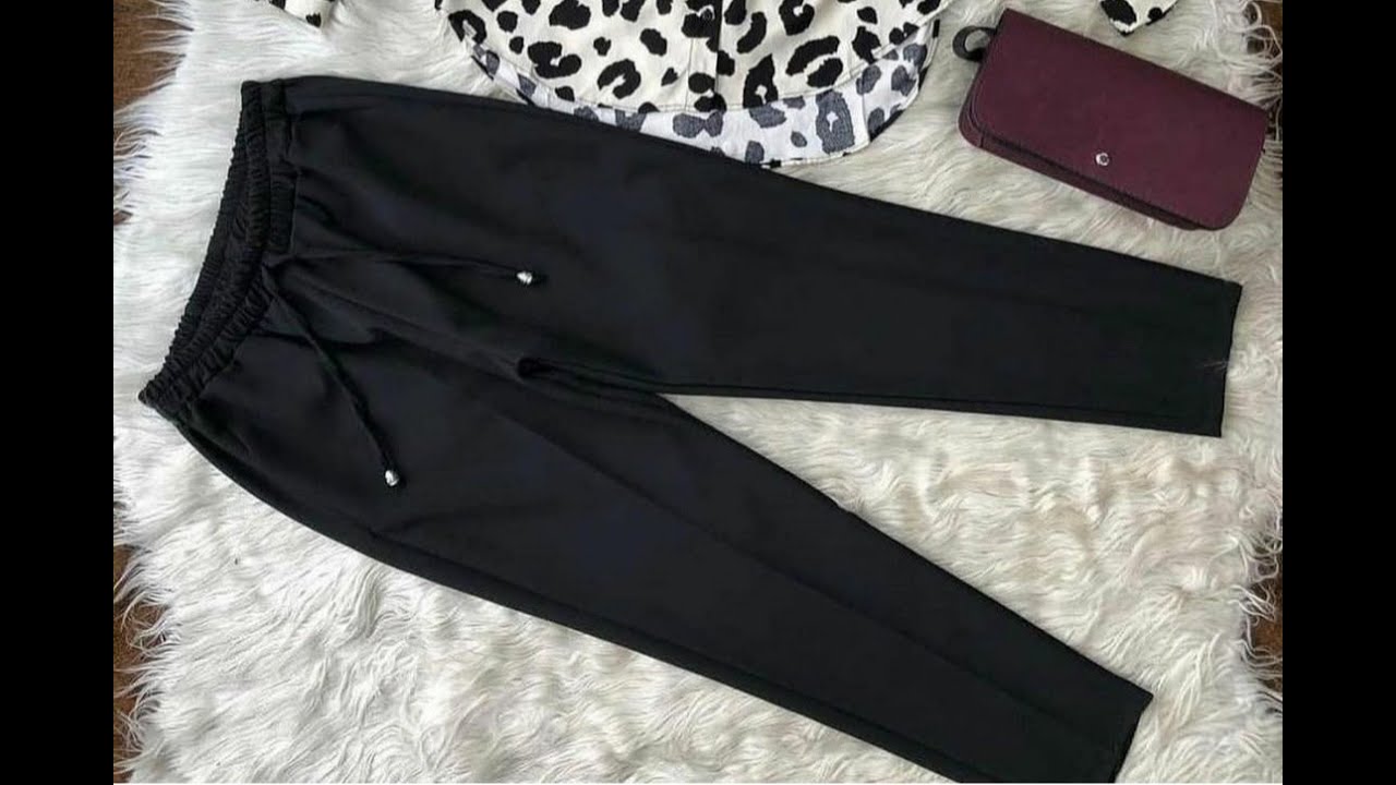 تفصيل✂️ وخياطة🪡 سروال نساءي كلاسكي بطريقة سهلة وبسيطة