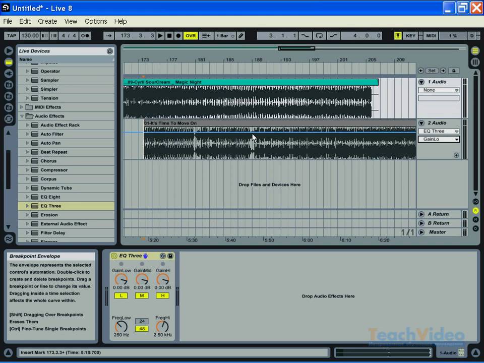 Эквализация композиций в Ableton Live 8 Часть 1 (31/36)