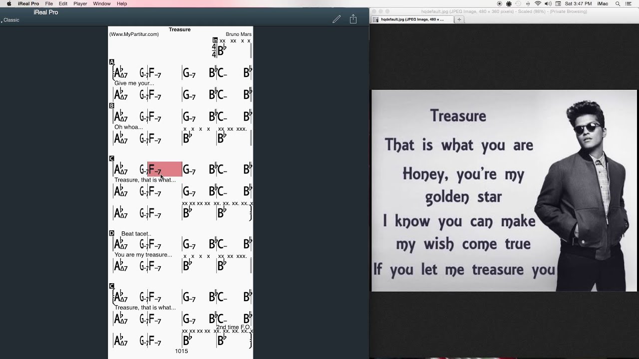 Treasure. Chords at MyPartitur - Bruno Mars.