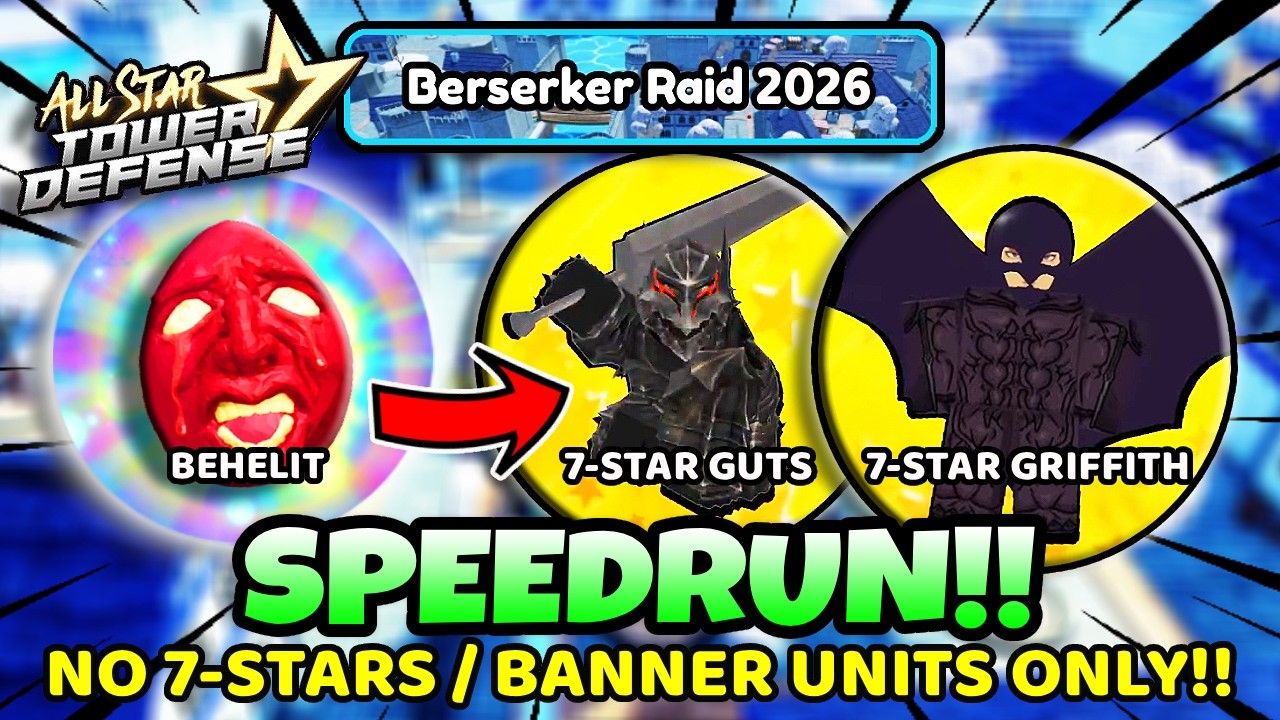 SOLO SPEEDRUN Berserker Raid (No 7-Stars!) | OG All Star Tower Defense Roblox | OG ASTD