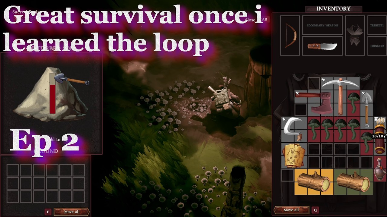 Peregrino - Lets Play Ep 2 - Learning to fight wolves - Secret map - Plenty of food and items
