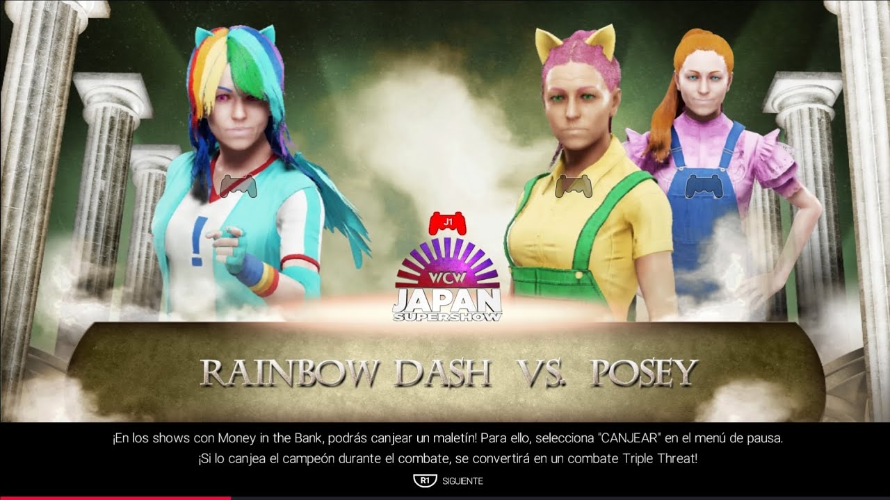WWE 2k19 Rainbow Dash vs Posey c/Megan Williams