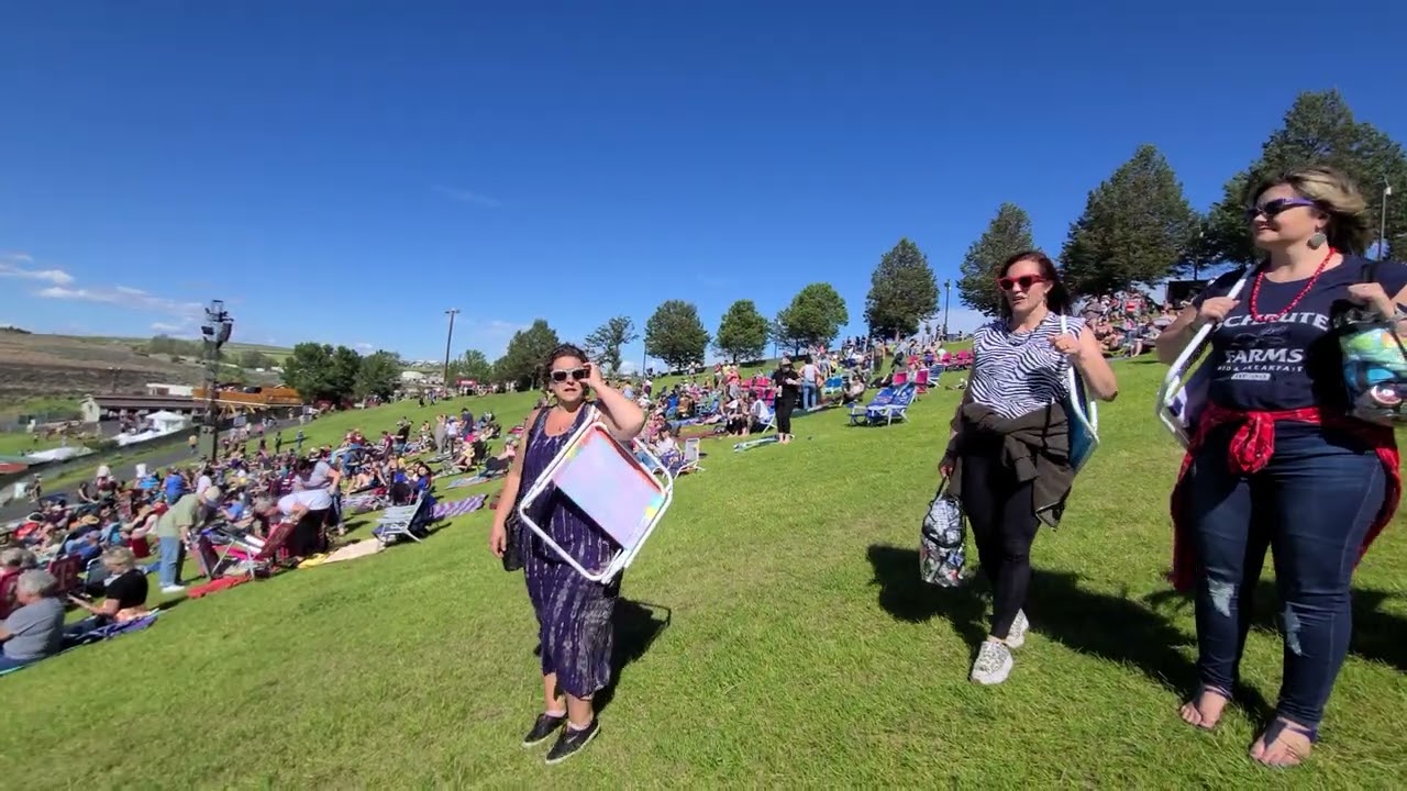 sitting in the lawn at The Gorge Amphitheatre