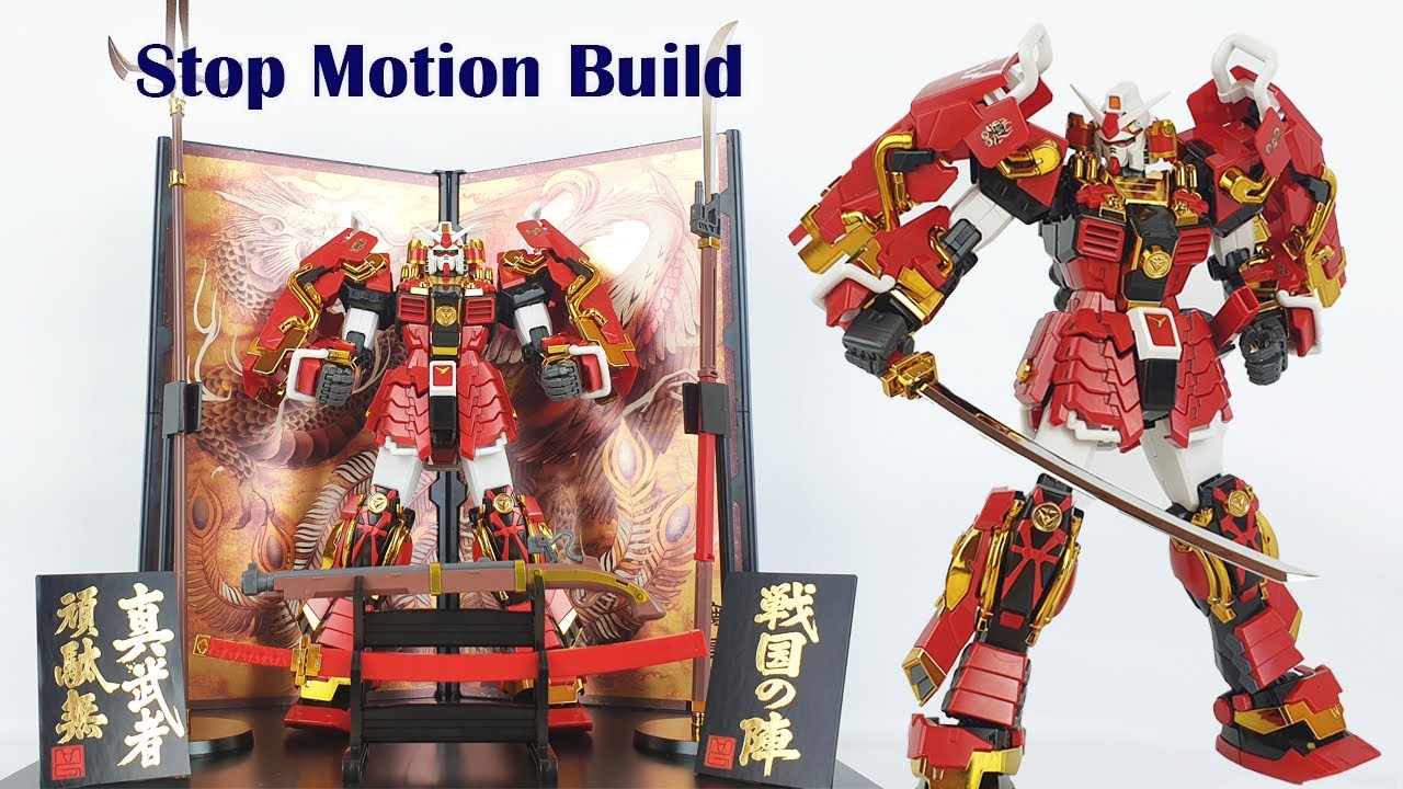 ABSOLUTE EYE-CATCHING DISPLAY! MG Shin Musha Gundam `Sengoku No Jin` | Stop Motion Build