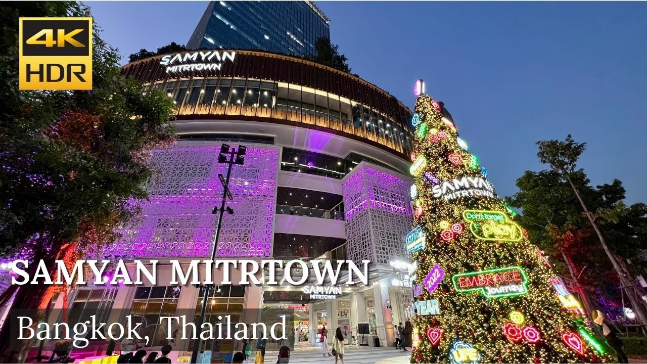 4K HDR| Walk around Samyan Mitrtown Christmas Vibes 2021& Sky Park| Bangkok | Thailand