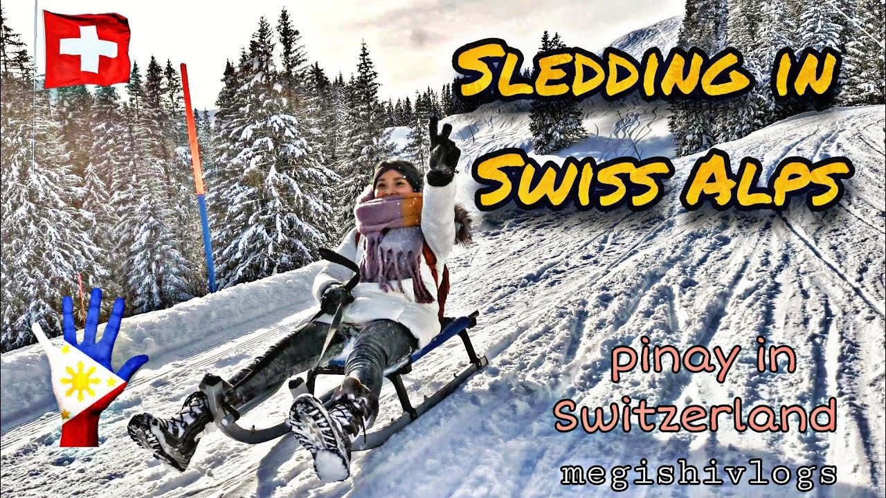 NO GOGGLES SLEDDING IN SWISS ALPS | SLEDGING IN ADELBODEN SWITZERLAND | Pinay Vlog MegishiVlogs
