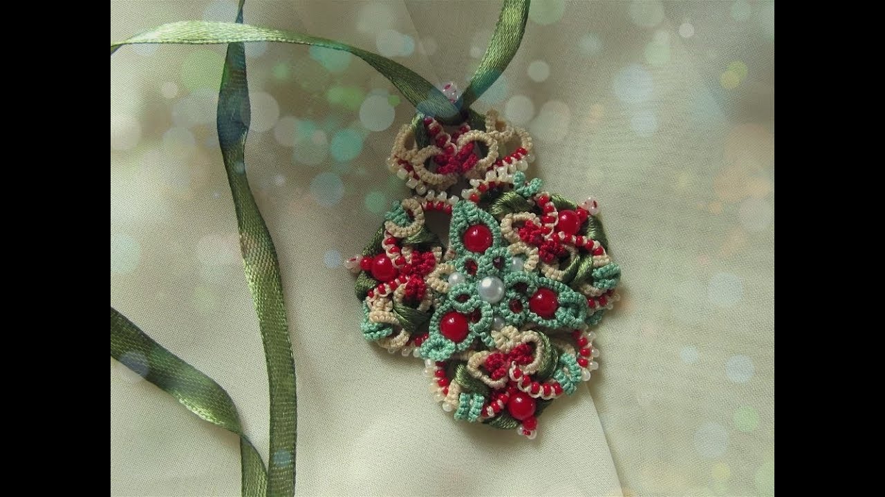 Вензеля фриволите.Часть 3.Брошь+ Подвеска.