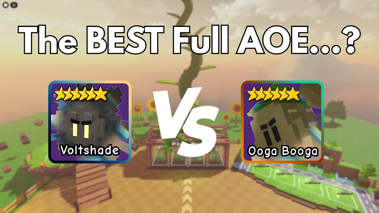 FULL AOE SHOWDOWN! VOLTSHADE vs OOGA BOOGA (Garden Tower Defense)