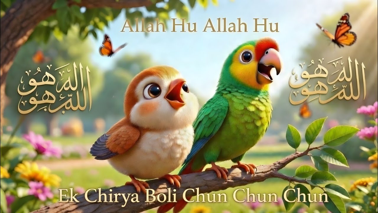 Ek Chidiya Boli Chu Chu Chu | Allah Hoo Allah Hoo Soothing Islamic Lollaby for Kids Deep Sleep 🐥🌿