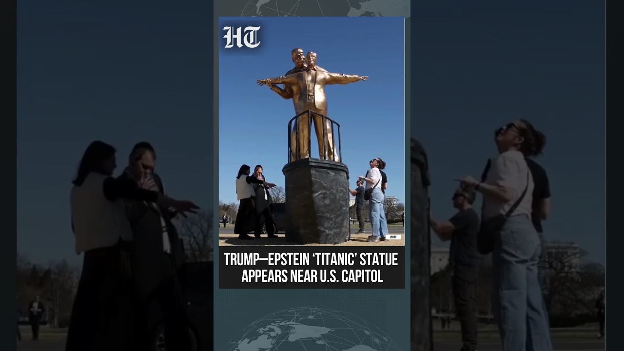 Скандальная статуя Трампа и Эпштейна под названием &laquo;Король мира&raquo; открыта недалеко от Капитолия СШ...