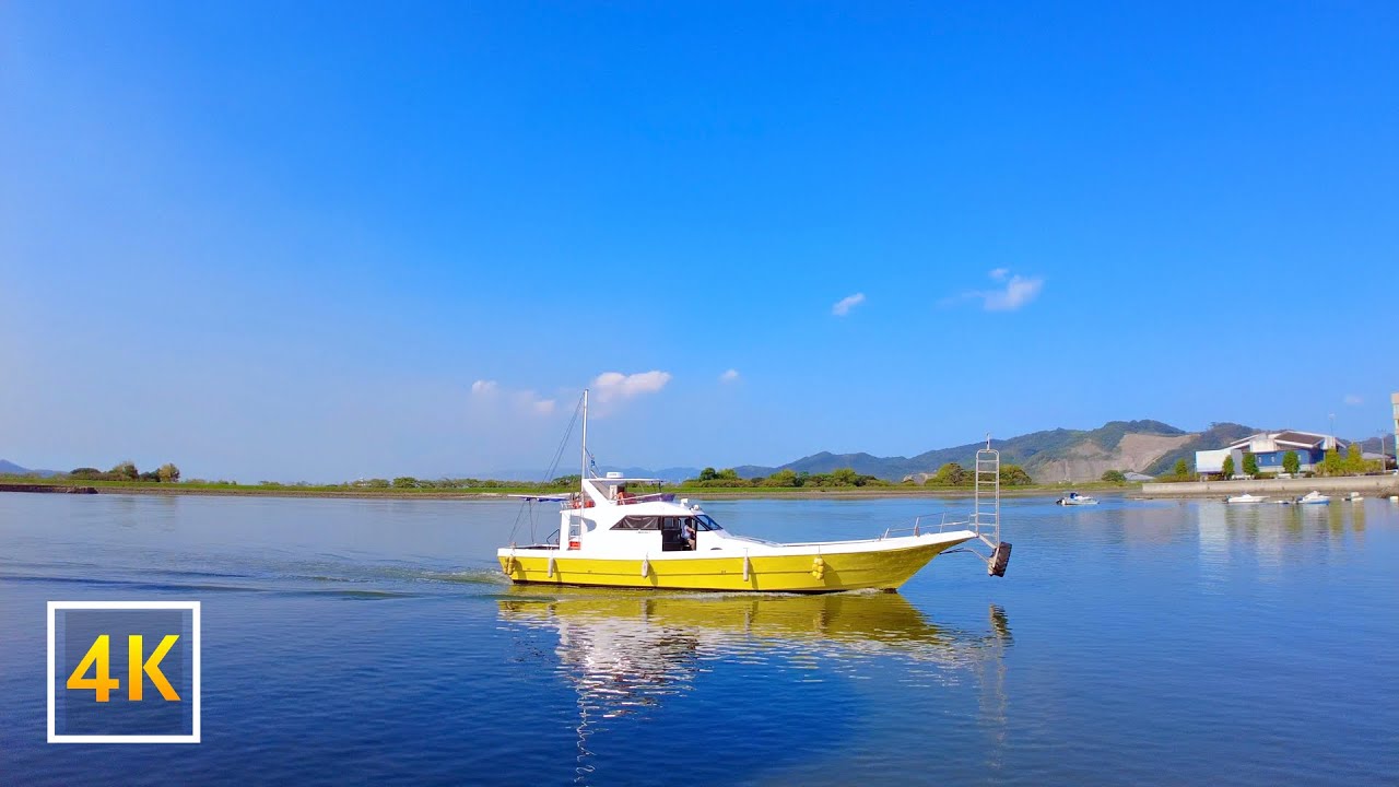【笠岡市・街歩き - 海沿いの道と埠頭】笠岡住吉港〜笠岡伏越港まで通しで - Kasaoka City Seafront Walk | 4K Seaside sounds Binaural🎧 | 🇯🇵