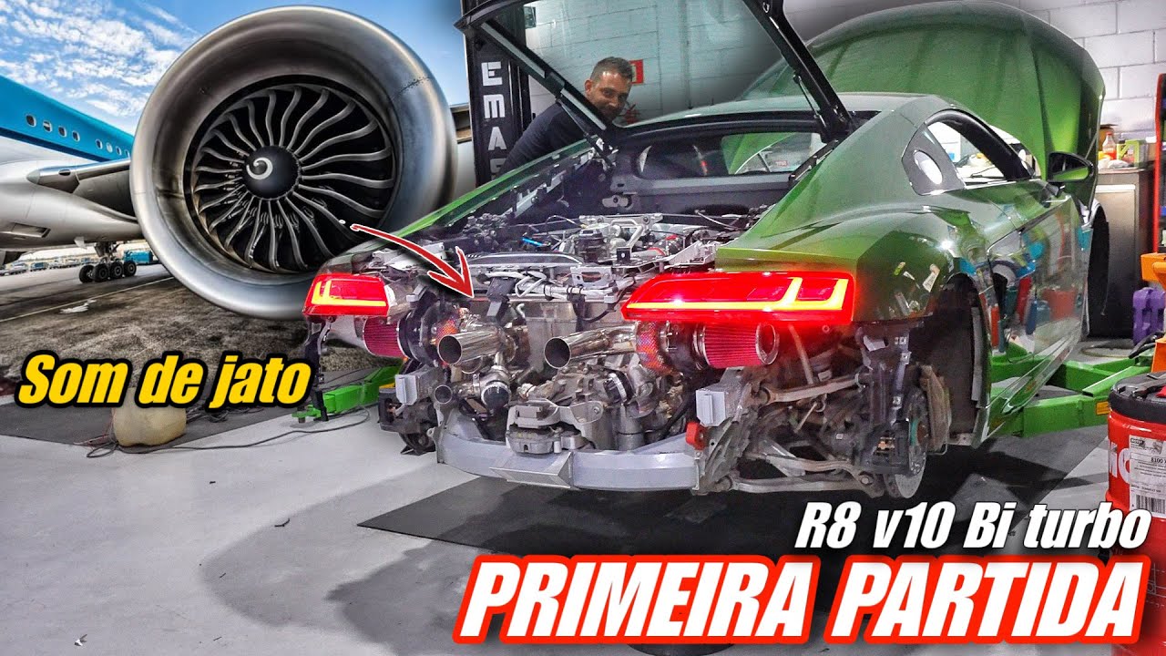 PRIMEIRA PARTIDA DO R8 V10 BI TURBO QUE FIZEMOS 🔥 PARECE UM JATO 🛩️