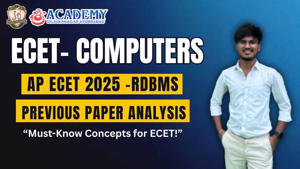 RDBMS AP ECET 2025(CSE) Questions Analysis & Solutions | SREE ACADEMY ECET|