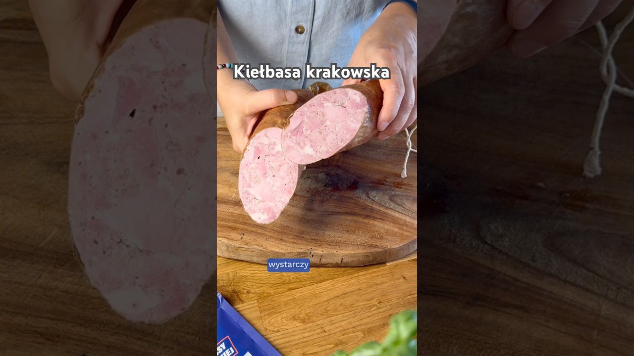 Domowa Kiełbasa krakowska z piekarnika 👌 pyszny i bardzo prosty przepis #domowewyroby #pyszne