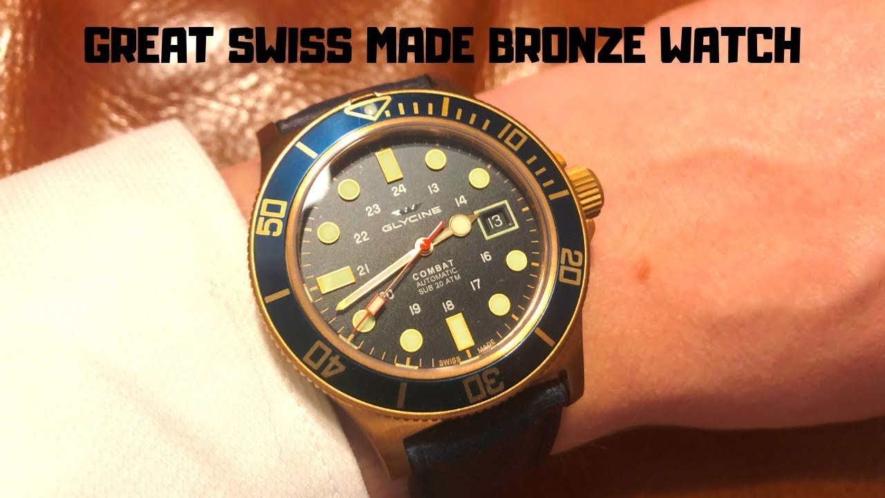 Crazy Value! $400 Swiss Bronze Diver - Glycine Combat Sub