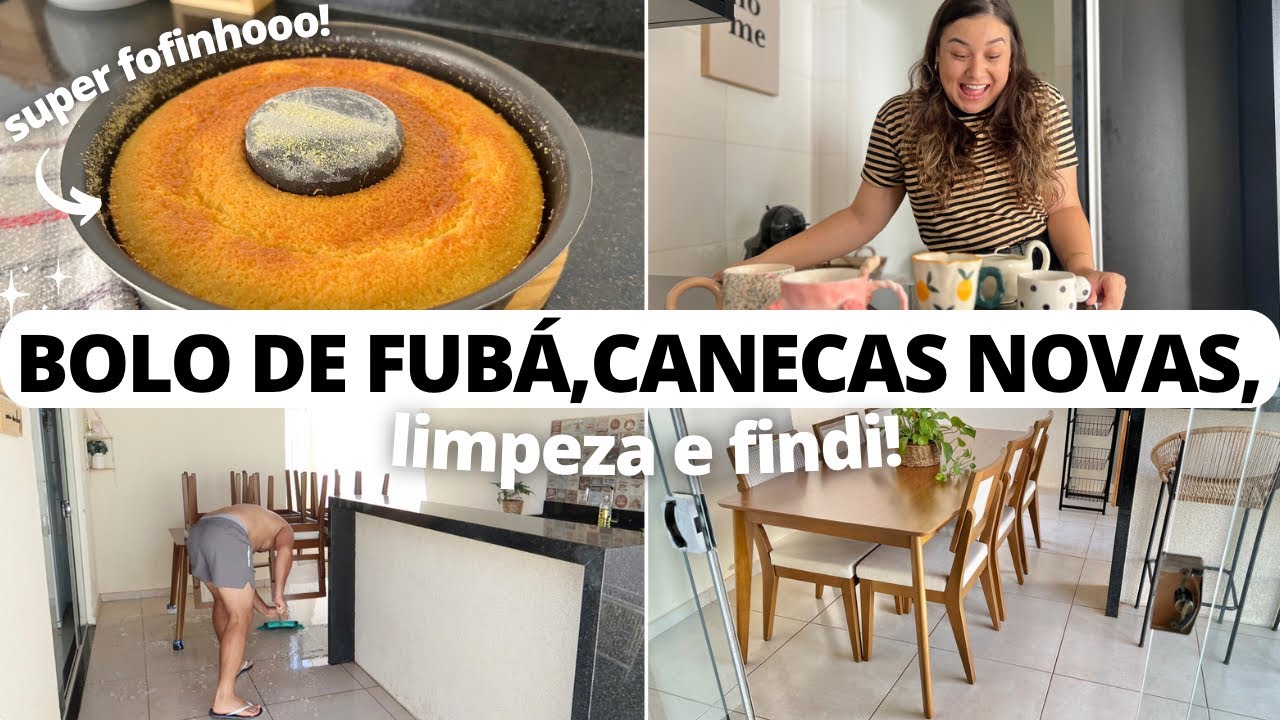 BOLO DE FUBÁ COM QUEIJO MUITO FÁCIL DE FAZER, CANECAS NOVAS PARA MINHA COLEÇÃO E UM POUCO DO FINDI