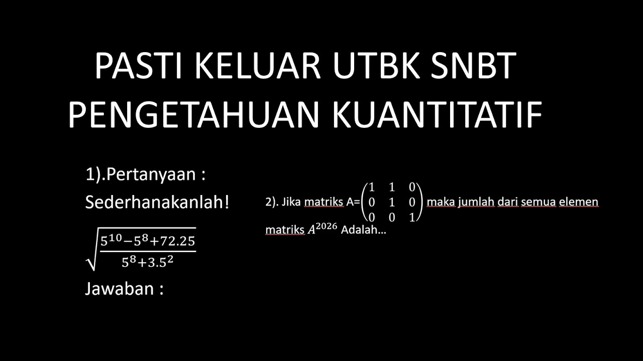 PASTI KELUAR KUANTITATIF UTBK SNBT 2026