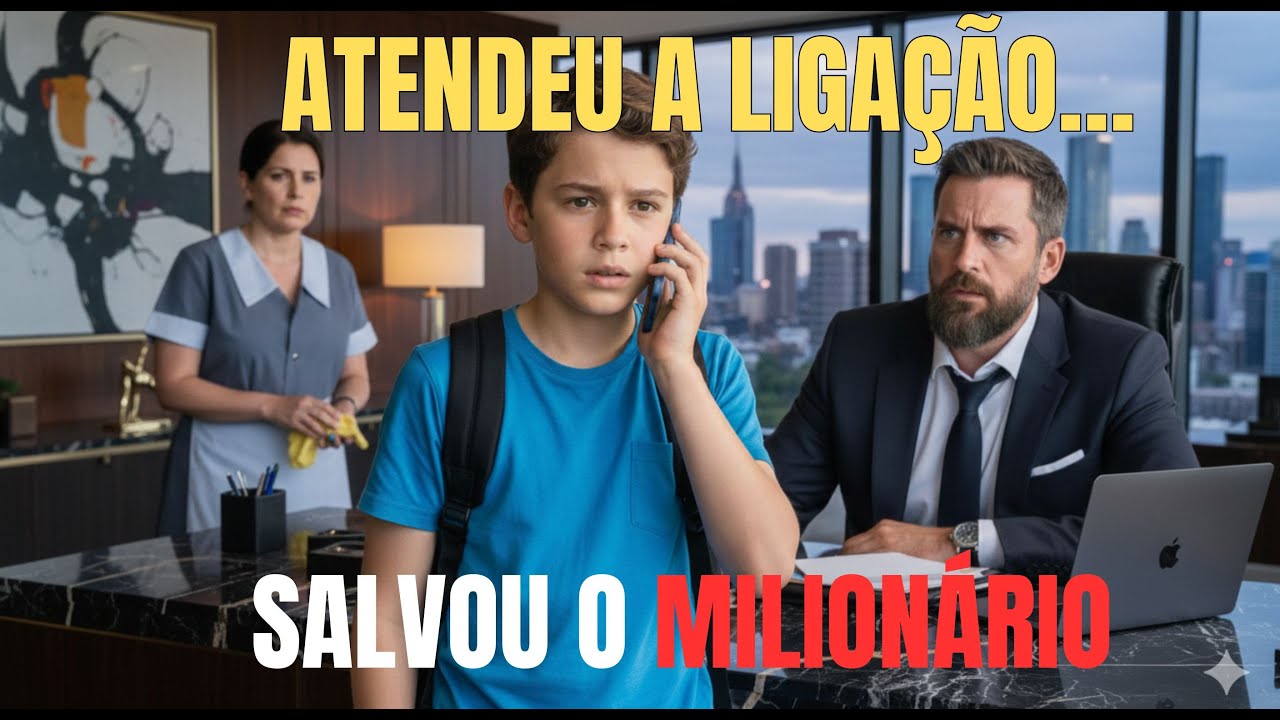 UMA LIGAÇÃO QUASE ARRUINOU O MILIONÁRIO… ATÉ O FILHO DA FAXINEIRA ATENDER