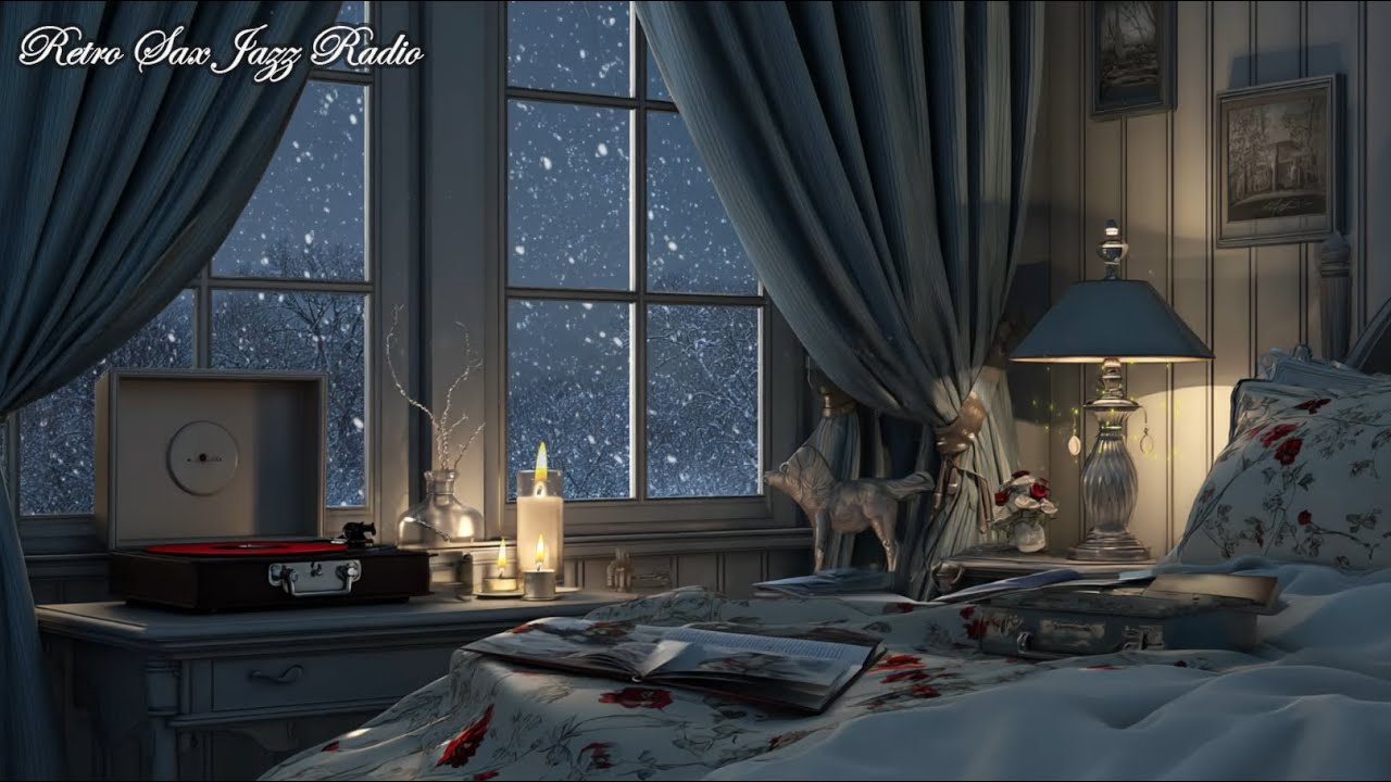 Warm Cozy Bedroom with Music Player | Gentle Jazz Background | Deep Relaxation & Sleep