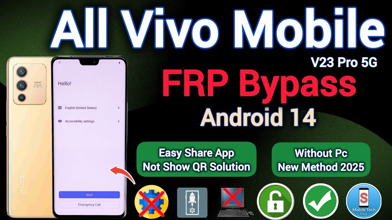 All Vivo || FRP Bypass || Android 14 || V23 Pro 5G || Easy Share Not Show QR || Without Pc || 2025.